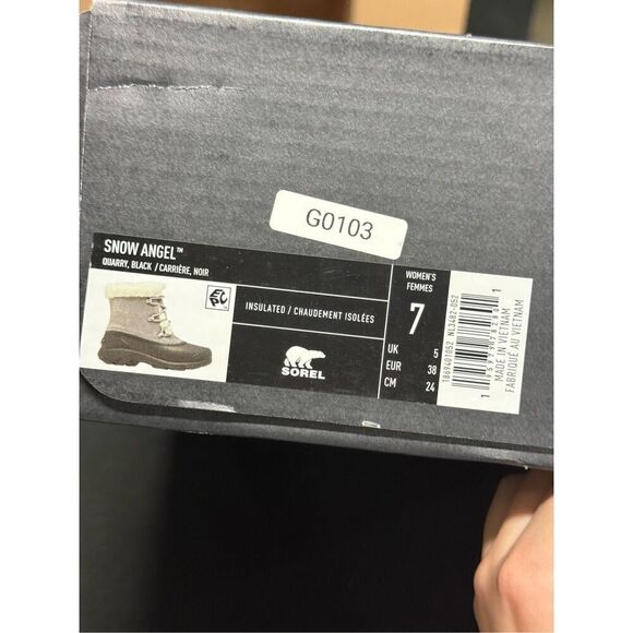 Sorel Snow Angel Quarry Black Waterproof Snow Boots 7 - Picture 6 of 6